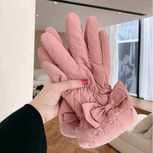 LUMANOKI 여성용 귀엽고 따뜻한 리본 방한장갑 - 장갑 | 쿠팡