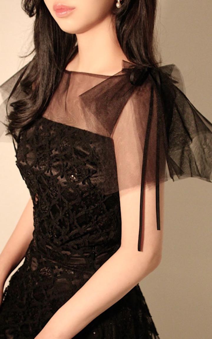 Black-Swan Tulle Blouse