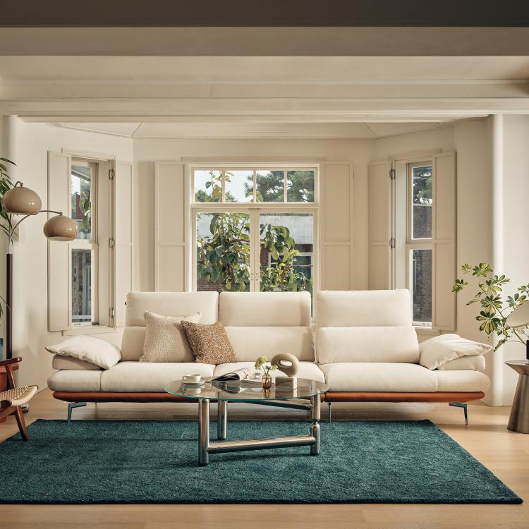 브리드 4인 스윙기능 리브 패브릭 소파