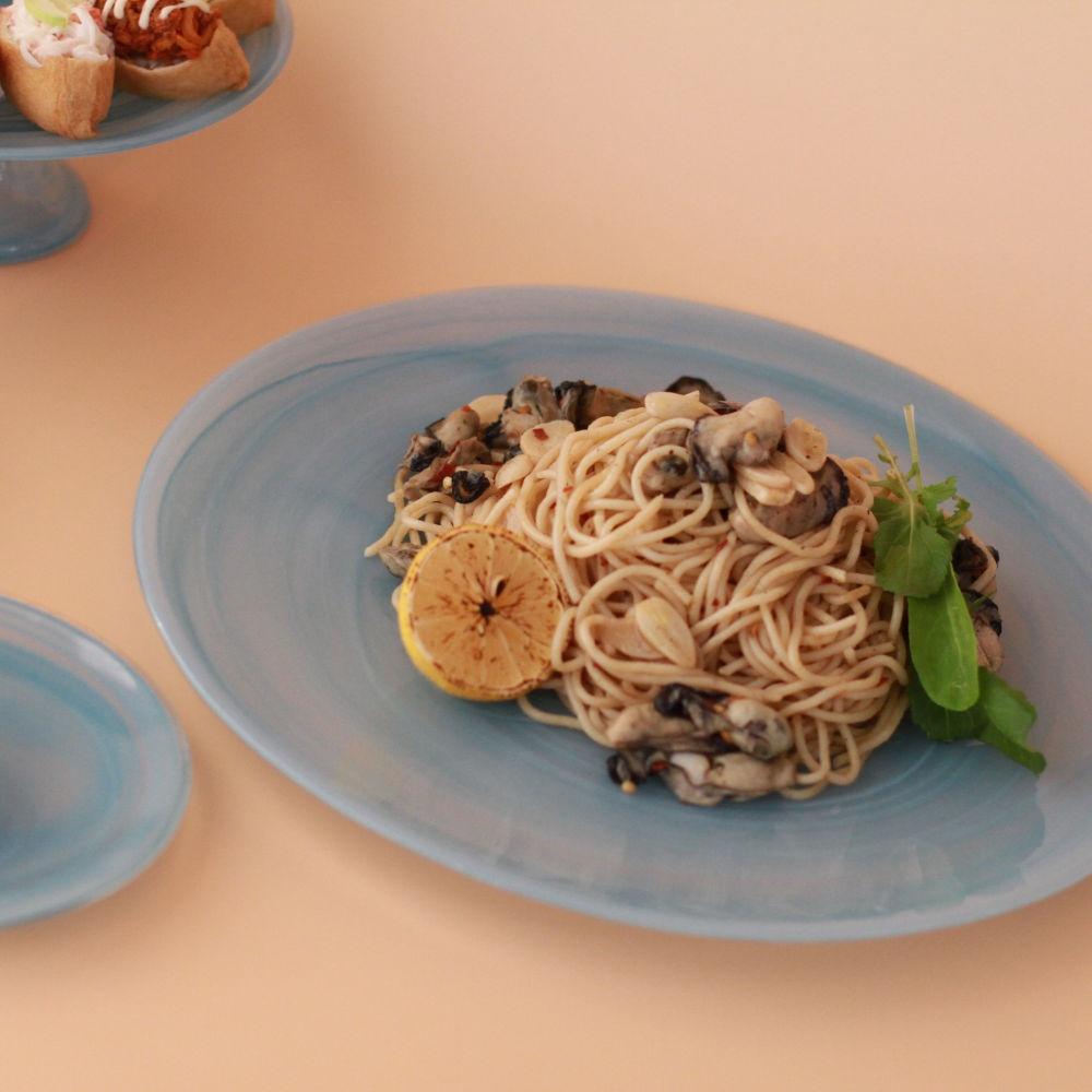 접시 21cm 터쿼즈