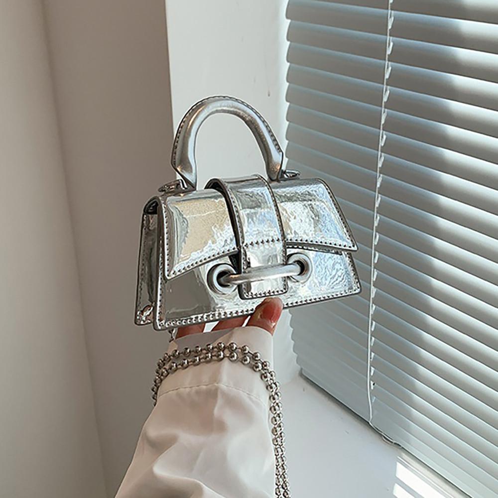 실버 미니백 타이니 체인 발레코어 크로스백