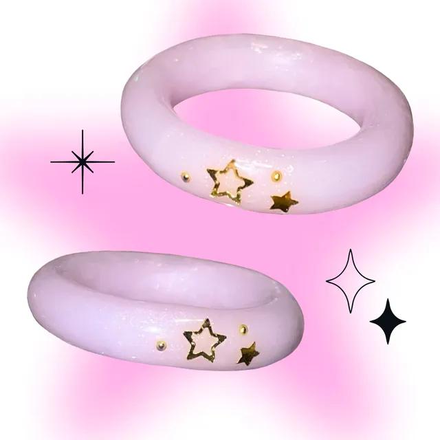 페일핑크 스타 반지 (Pale Pink Star Ring)/ 클레이링 별 키치 y2k 레트로 2000s
