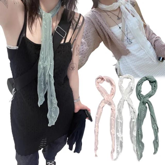 스프링 봄 플라워 레이스 스카프 (3color)