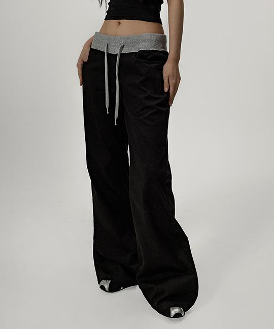 넛므 배색 밴딩 코튼 부츠컷 팬츠 TWO-TONE BANDING BOOTCUT PANTS