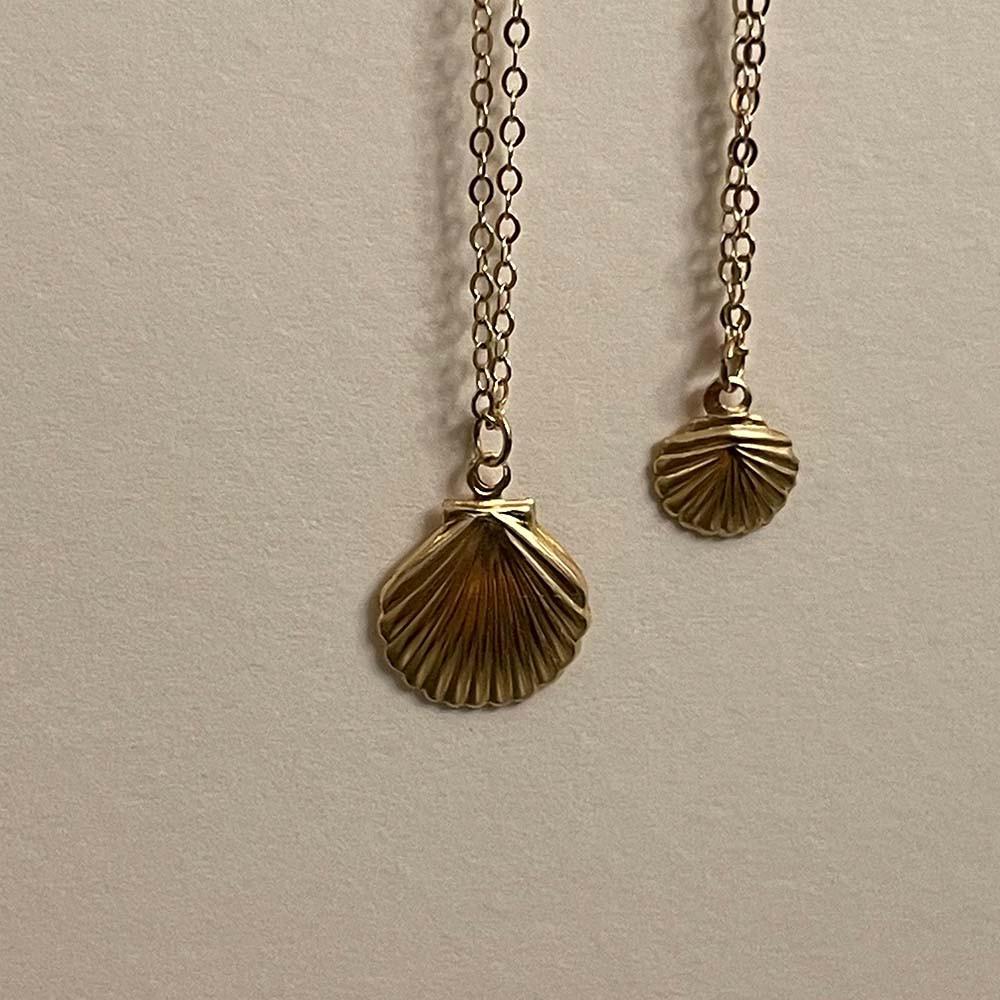 14K골드필드 조개 봉고레 무광 목걸이