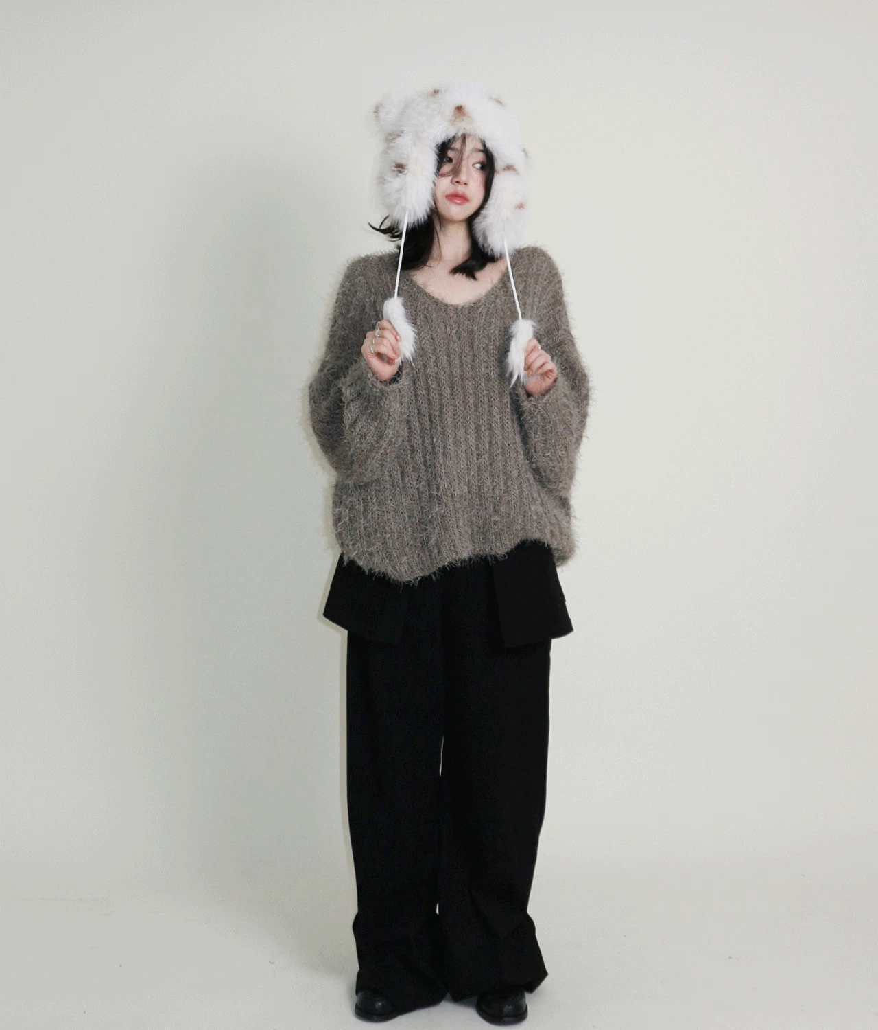 뽀송 루즈핏 앙고라 긴팔 니트 (4color)