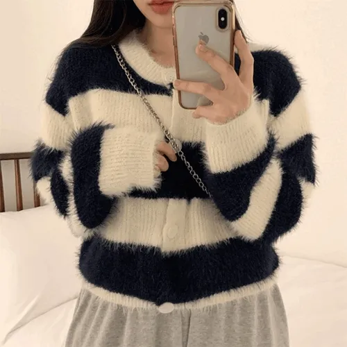 [당일발송/앙고라니트] 포슬포슬~ 리안 단가라 앙고라 가디건 (3color)