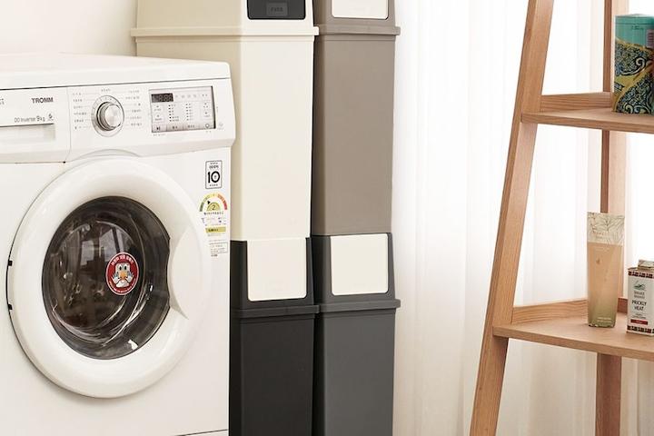 내추럴 재활용 분리수거함 푸시형50L 가정용 상업용