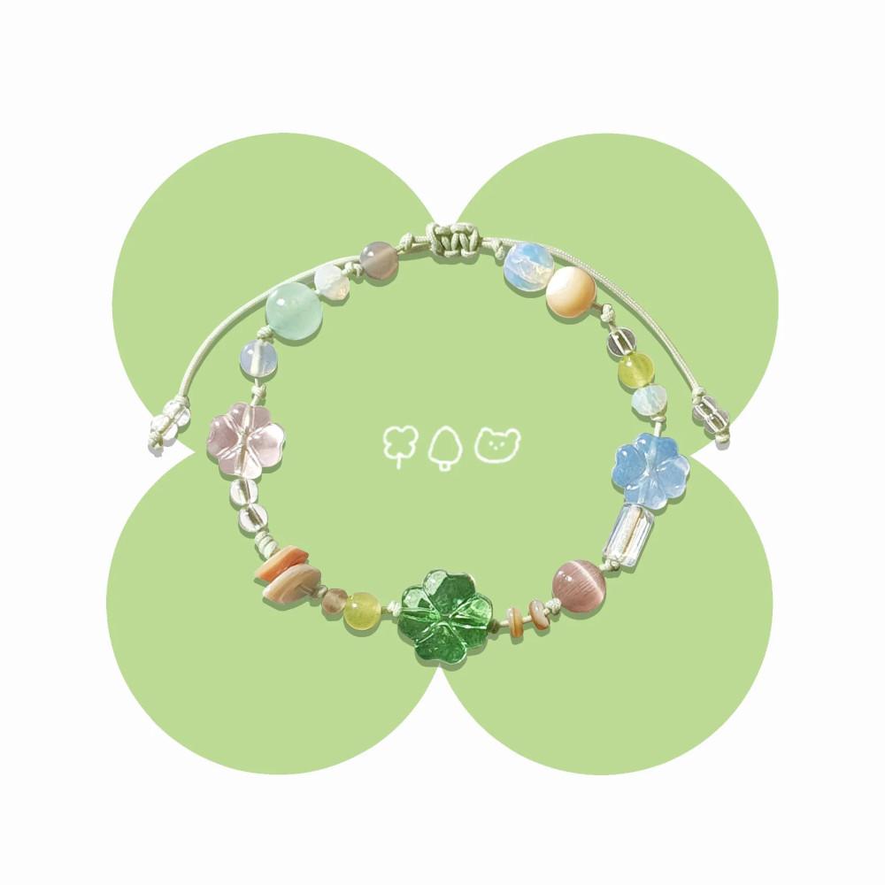 [행운숲] 클로버 화분 _ 매듭 팔찌