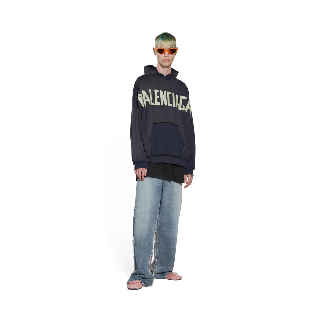 tape type ripped pocket 오버사이즈 hoodie