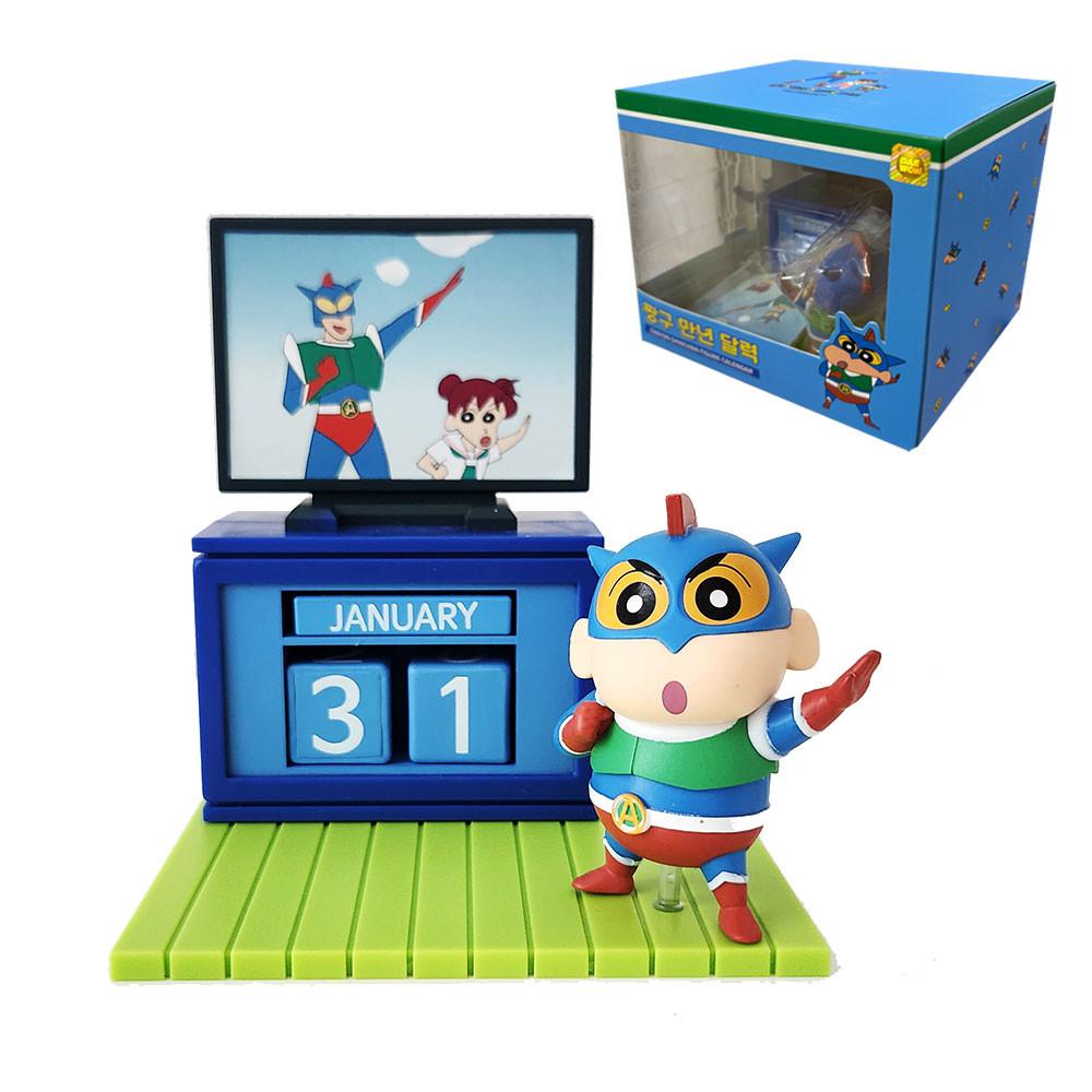 짱구 만년 탁상 달력 (액션가면 피규어)