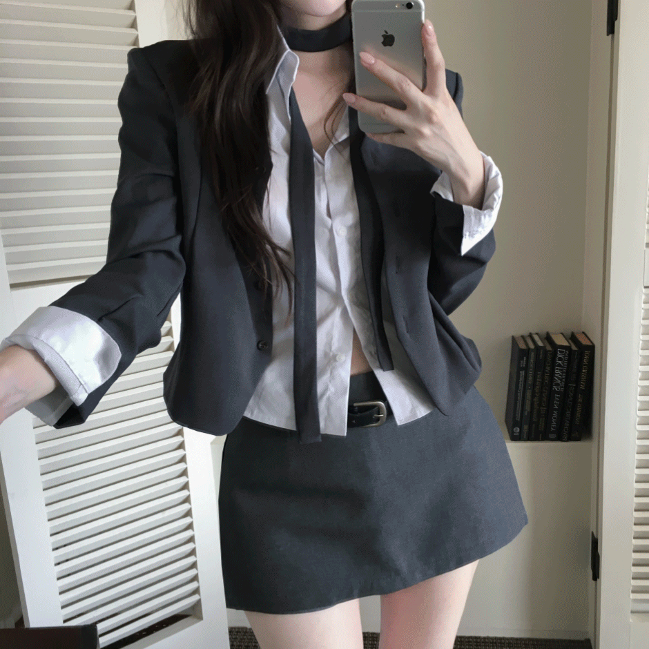 히니크 [여름신상] 위네셀 트임 랩 치마 바지 벨트 세트 -3 color