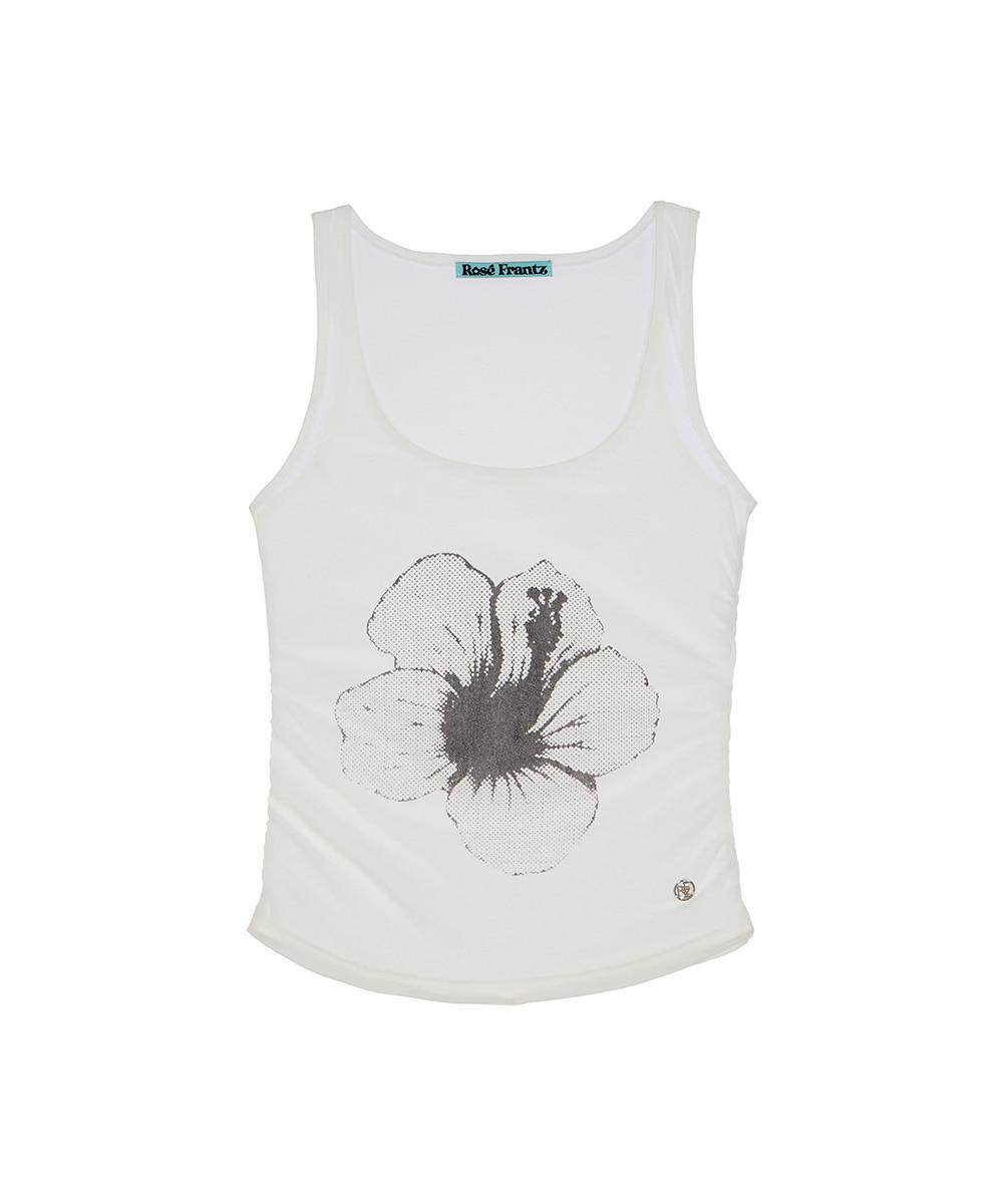 Flower See-through Sleeveless [Ivory]