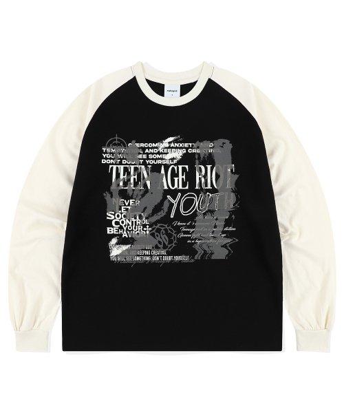 YOUTH RAGLAN LS TEE BLACK(MG2ESMT566A)
