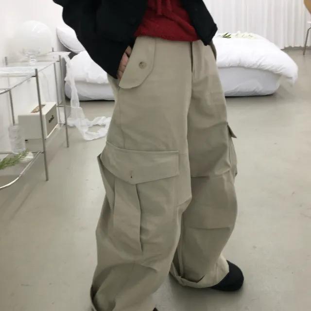 (브라운 재입고) 카고 와이드 비조팬츠