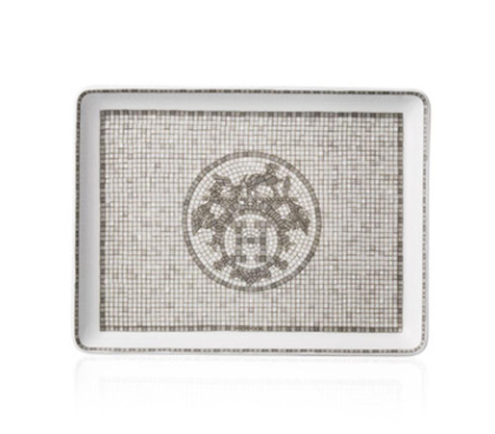에르메스 테이블웨어 모자이크 오24 플래티넘 스시플레이트 / HERMES tableware Mosaique au 24 platine sushi plate