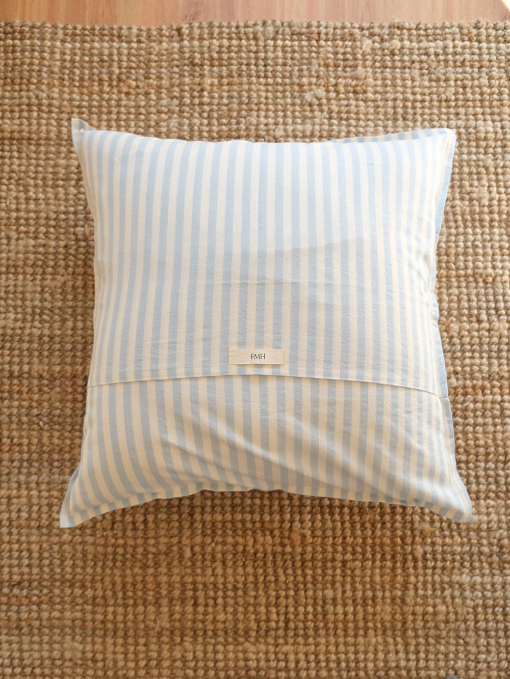 Cotton Cushion Cover_Blue Stripe