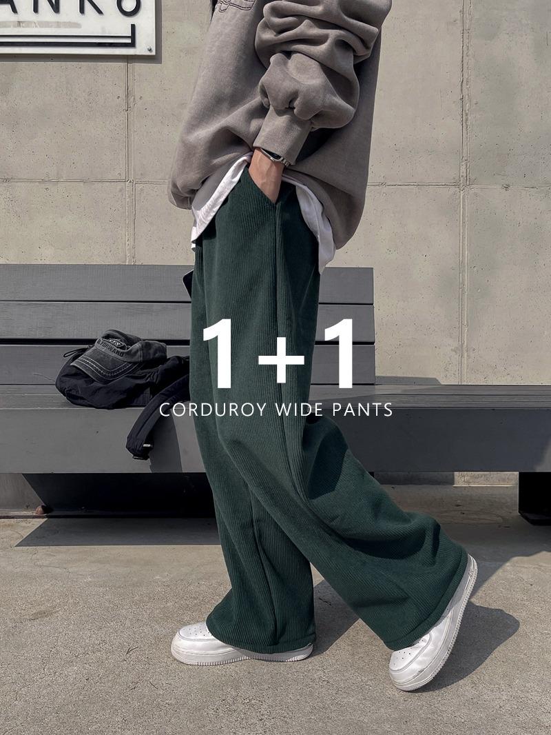[1+1] 윈터 골덴 기모 와이드 팬츠