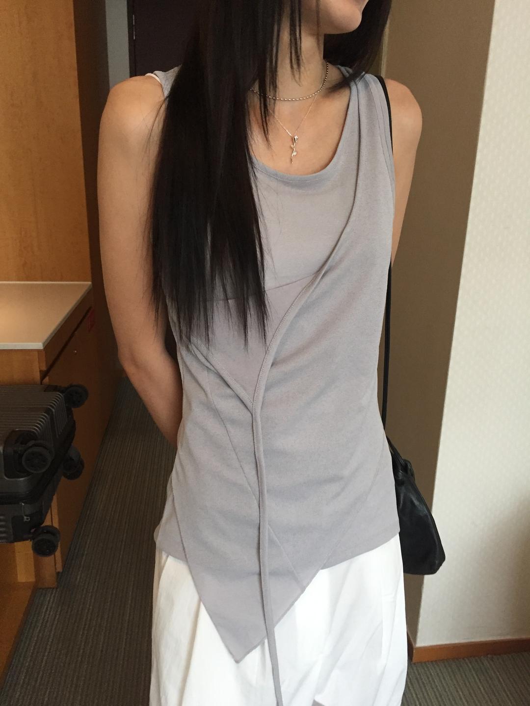 layered sleeve top (sky)