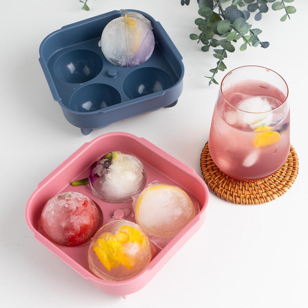 실리콘 왕 얼음틀 아이스 트레이 둥근 얼음 뉴 원형 4구 하이볼 위스키