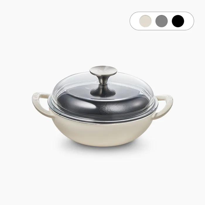 블랙아이언 무쇠냄비 베이비웍 18cm (유리뚜껑)