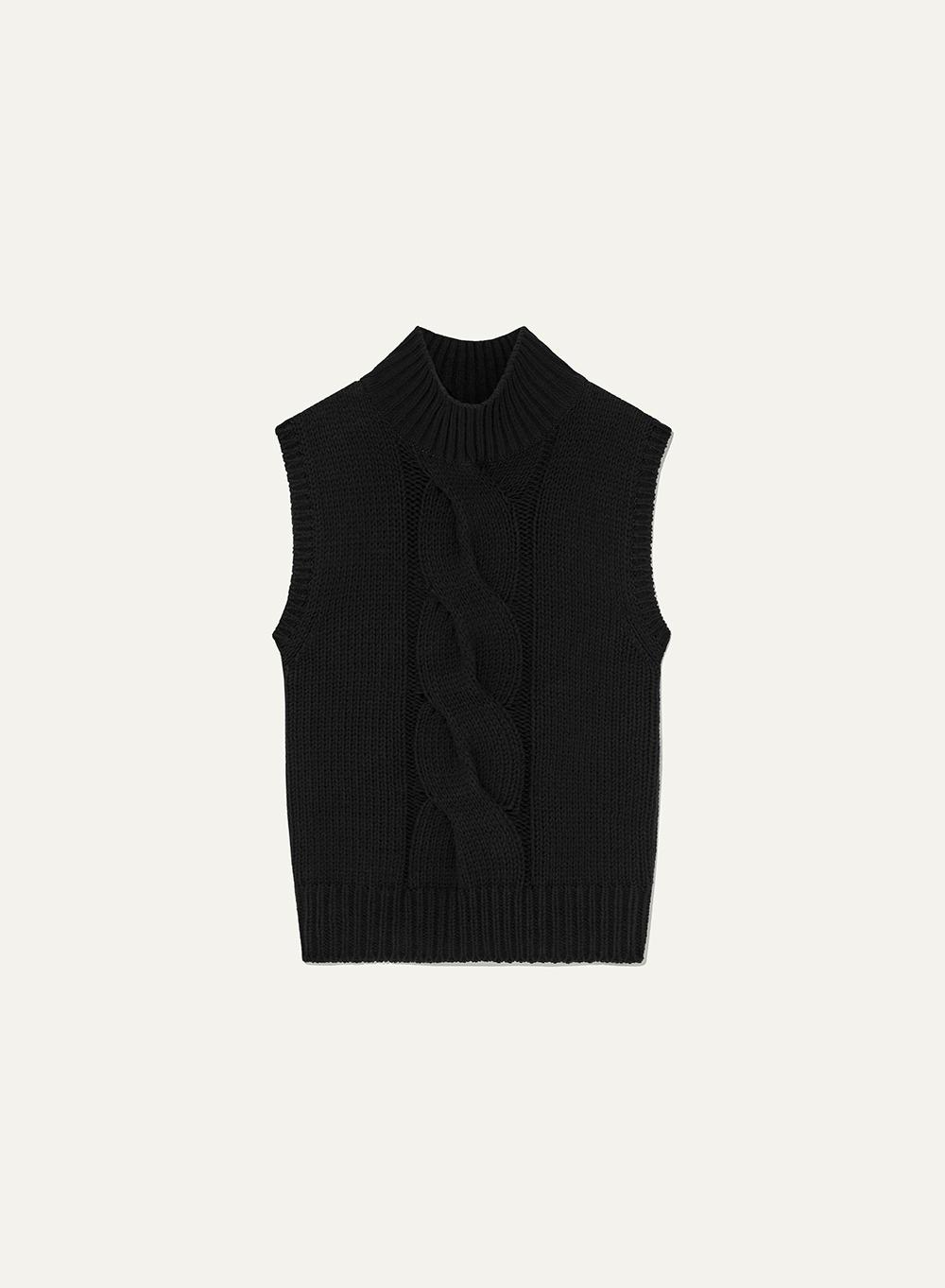 Theodora Twist Sleeveless Knit Black