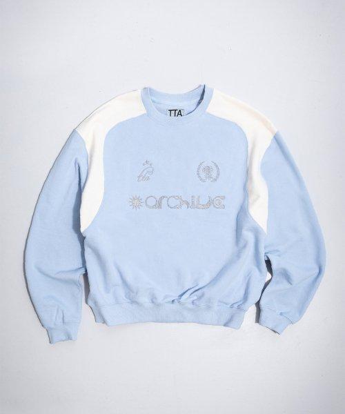 ARCHIVE VARSITY SWEAT SHIRTS-GREYSH BLUE