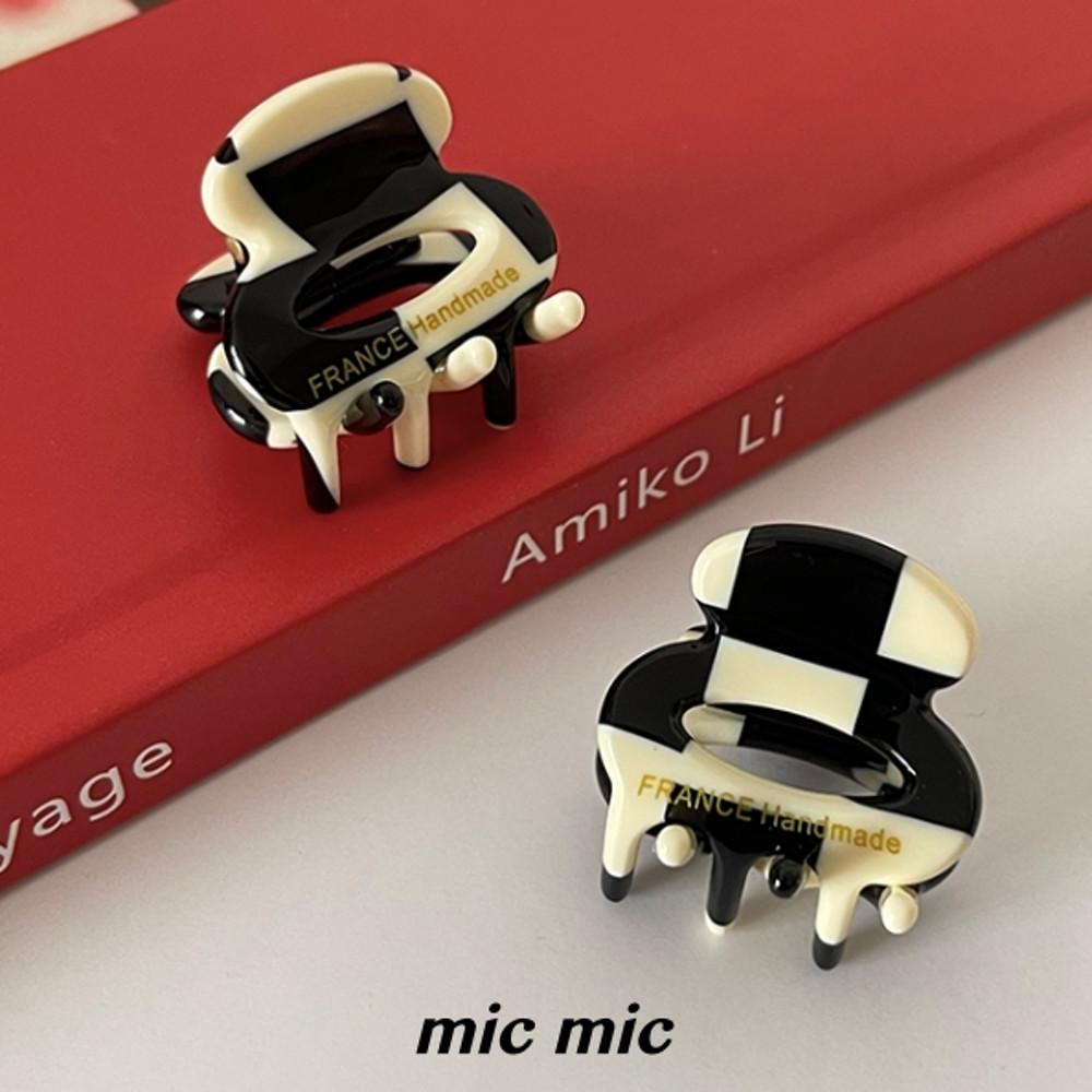 [앞머리 옆머리]미끄미끄 프랑스핀 체커보드 큐브 러블리 미니 헤어 집게핀