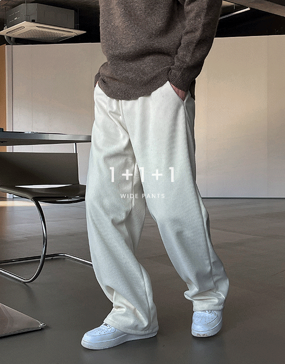 [1+1+1] 노엘 코듀로이 와이드 밴딩팬츠