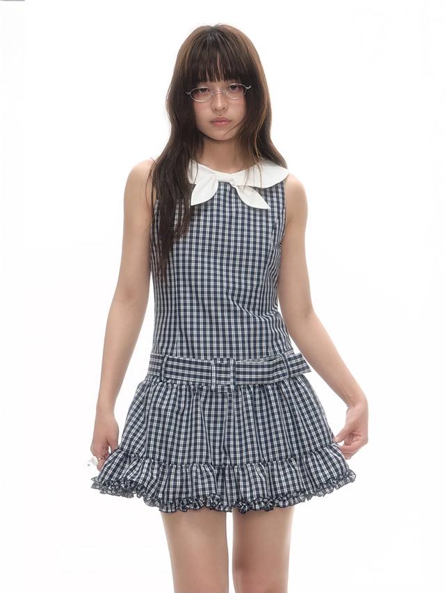 [LOLOL STORE] Doll Collar Check Dress