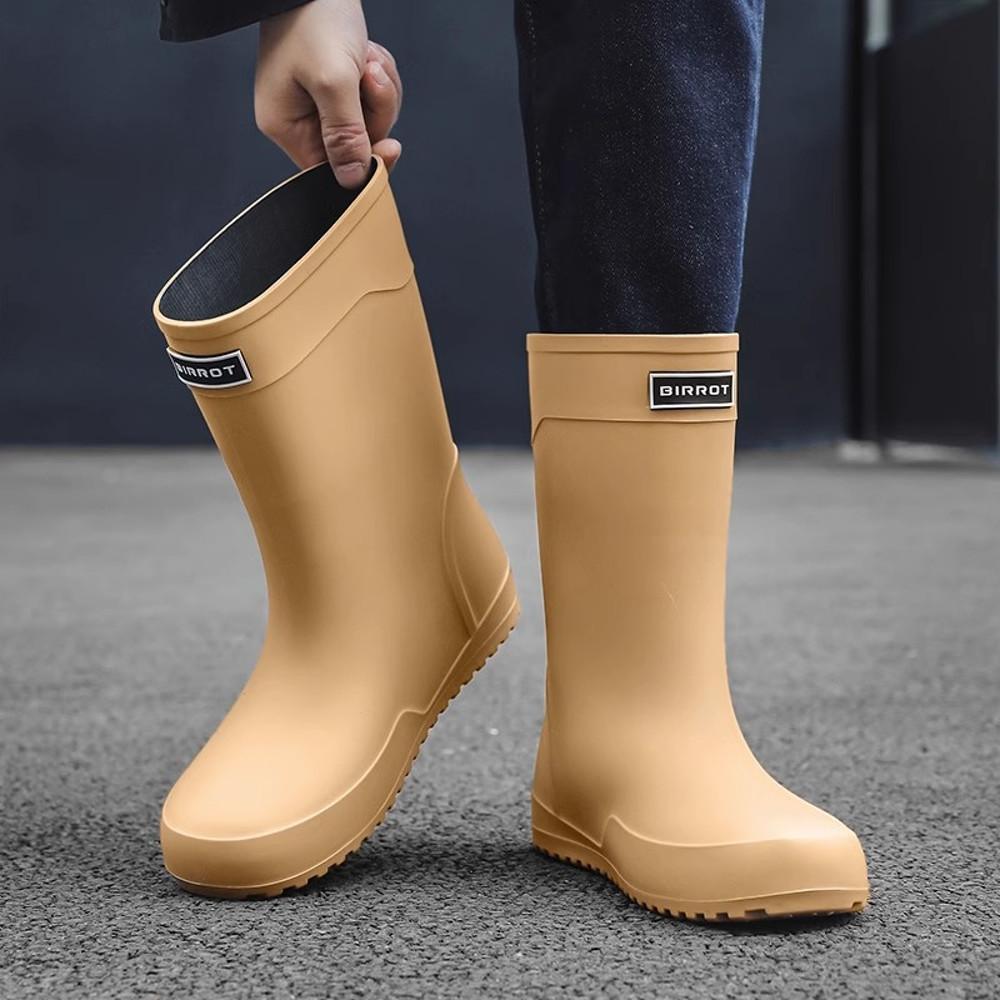 남자 레인부츠 클래식 장화 성인 방수 신발 미들 부츠 남자 숏 롱 레인슈즈