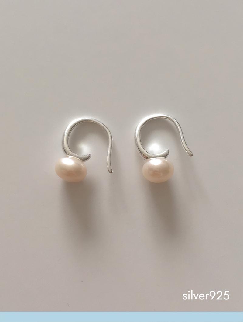 hook pearl earring (silver925)