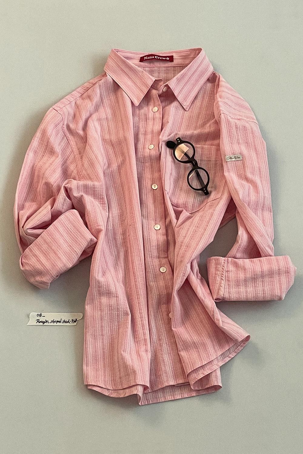 [1st Limited] ROUGH STRIPED SHIRT - PINK