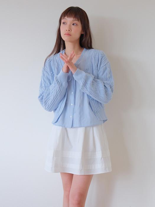 moui Cotton pintuck skirt (O/WHITE)
