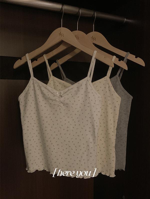 유리에 주문폭주! 소장가치👼🏻 [here you] cupid love sleeveless - 3color (꾸안꾸/셔링/플라워나시/꽃나시/러블리/날나리/봄)