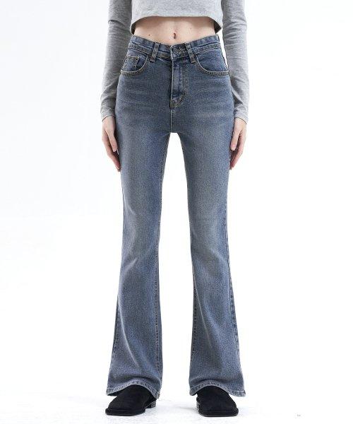 7160 캣 브러쉬 슬림 진청 부츠컷 데님팬츠