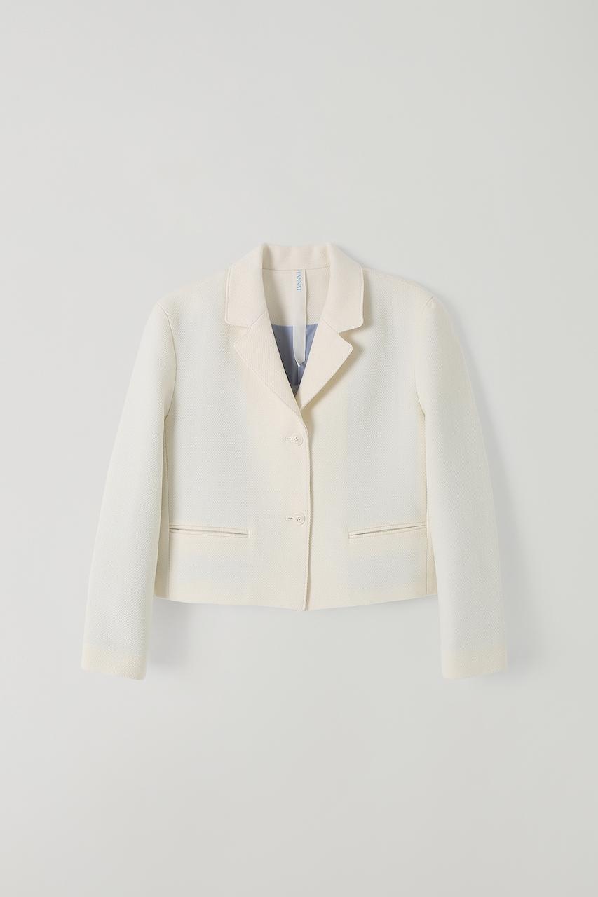 T/T Fluffy crop jacket (ivory)