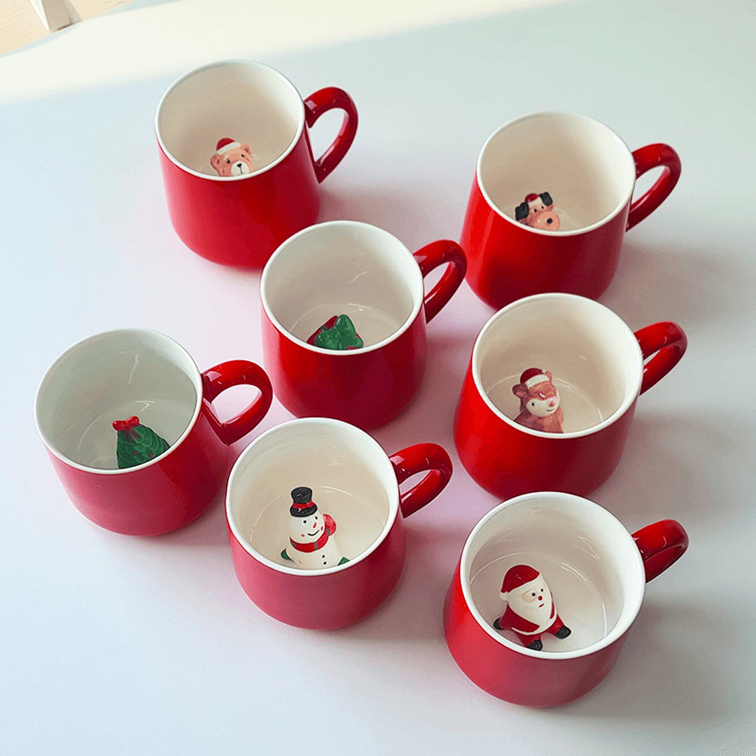 [테이스티드] 빼꼼 크리스마스 머그 귀여운 머그컵 홈카페