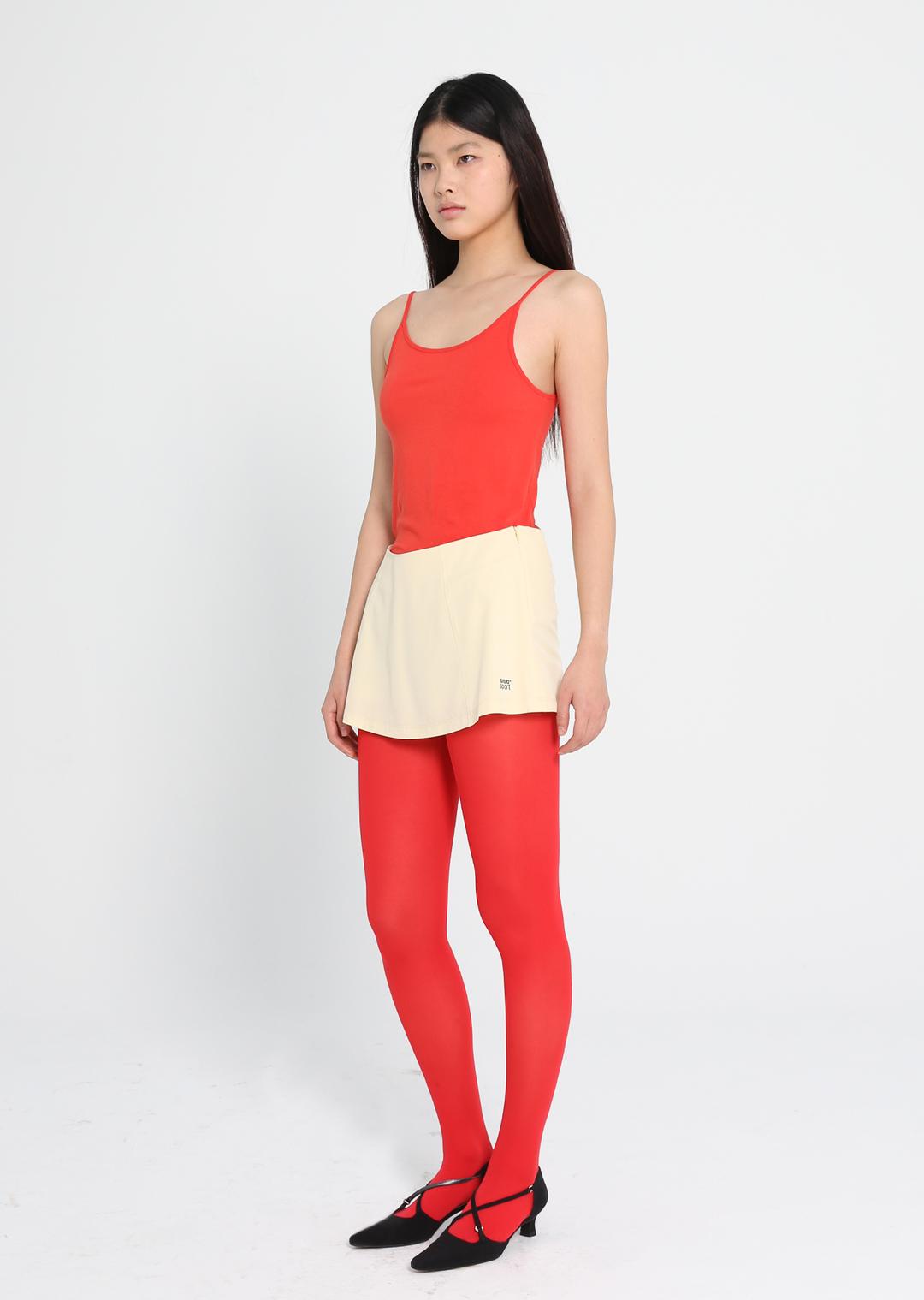 PANELED CULOTTE MINI SKIRT CREAM