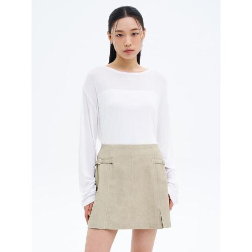 얇은 긴팔 루즈핏 티셔츠  화이트