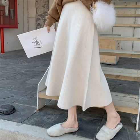 메이리앤 베쏘 A라인 니트 스커트 롱치마 - 스커트/치마 | 쿠팡