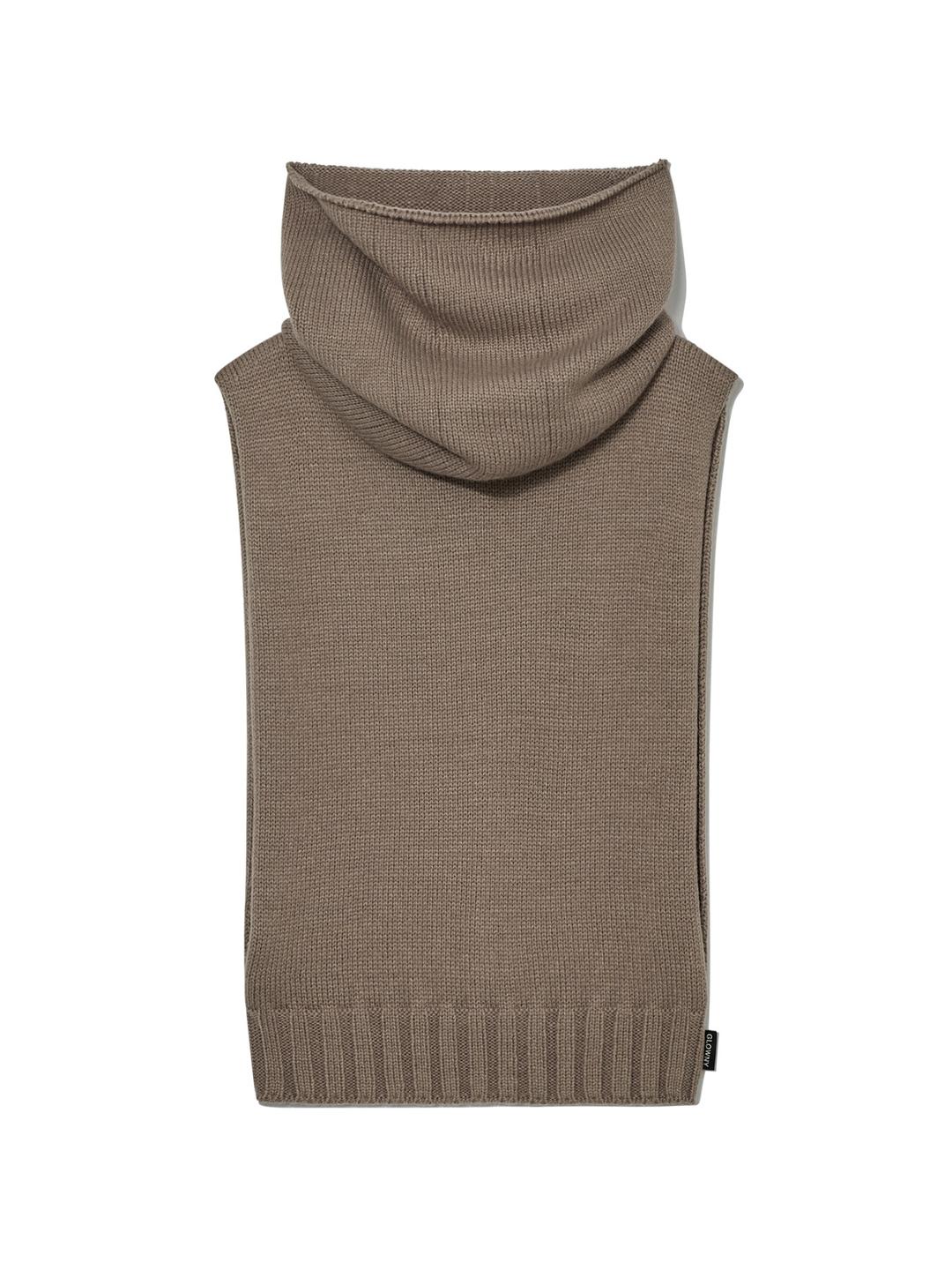 JONES BALACLAVA WOOL KNIT VEST (ASH BROWN)