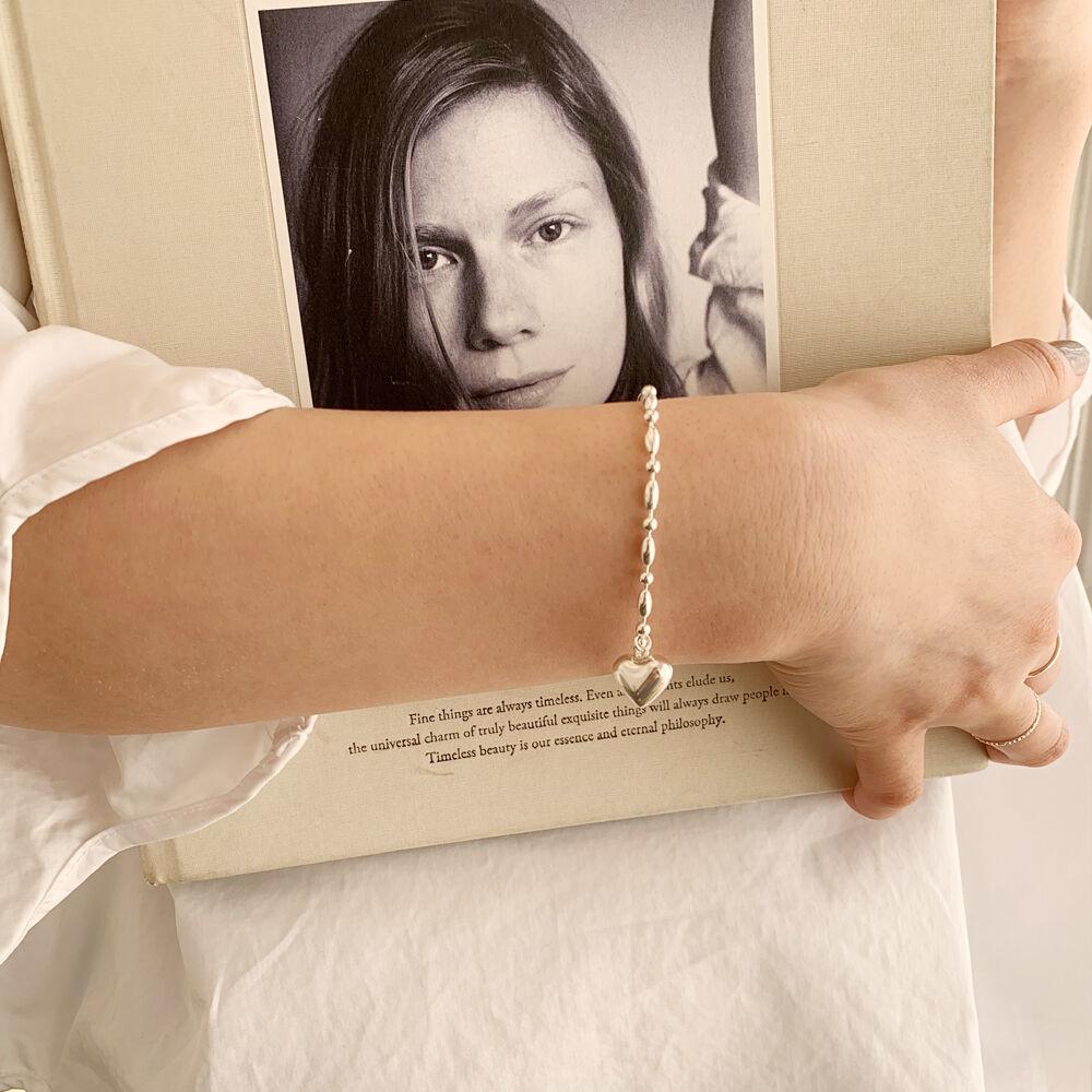dadiva NO. 307 chubby heart silver bracelet