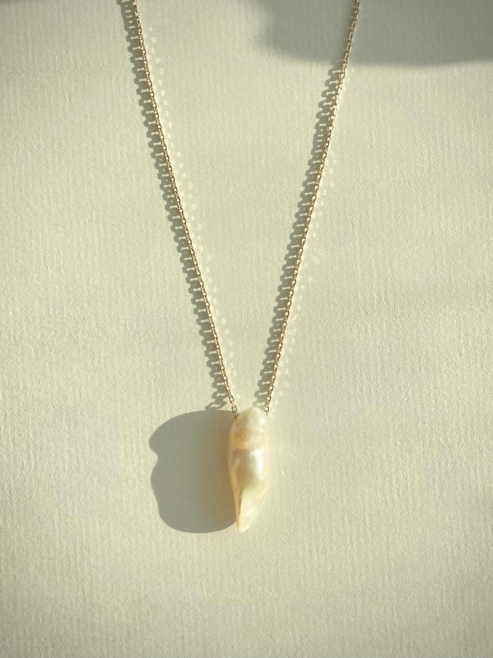 liquid pearl_ 2way silver necklace
