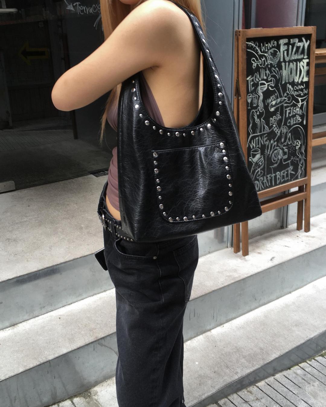 Leather stud bag