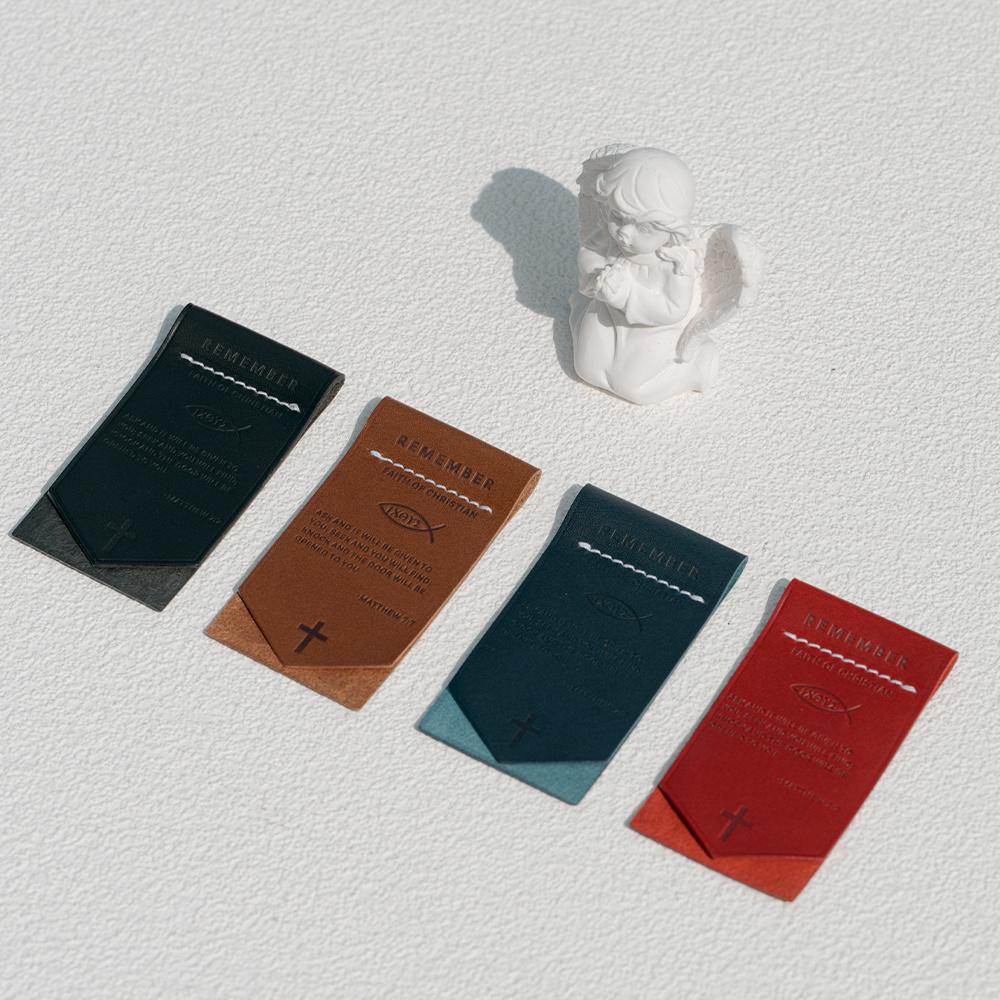 리멤버 가죽 책갈피 - 기독교