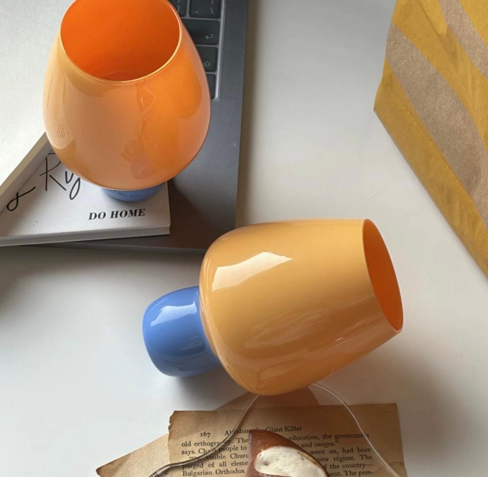 오렌지베케이션 오렌지 블루 볼 유리컵