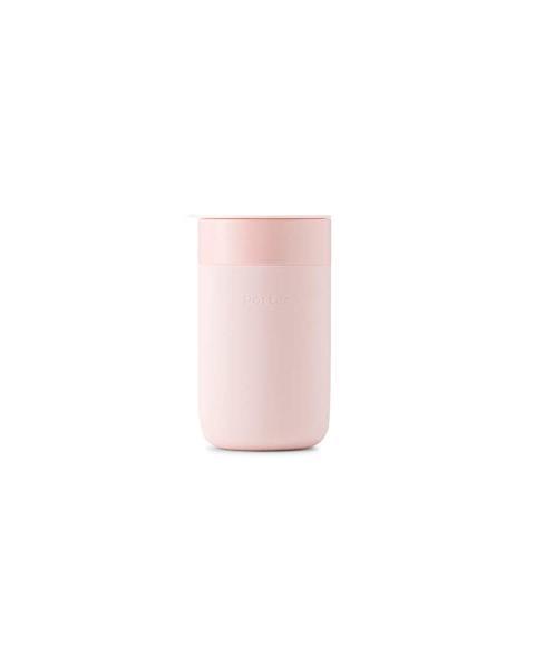 W&P Porter Ceramic Mug w/ Protective Silicone Sleeve, Blush 16 Ounces | On-the-Go | Reusable Cup for Coffee or Tea | Portable | Dishwasher Safe