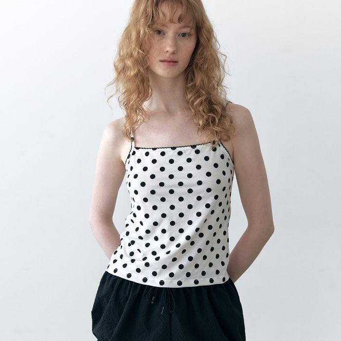 Dot sleeveless_white