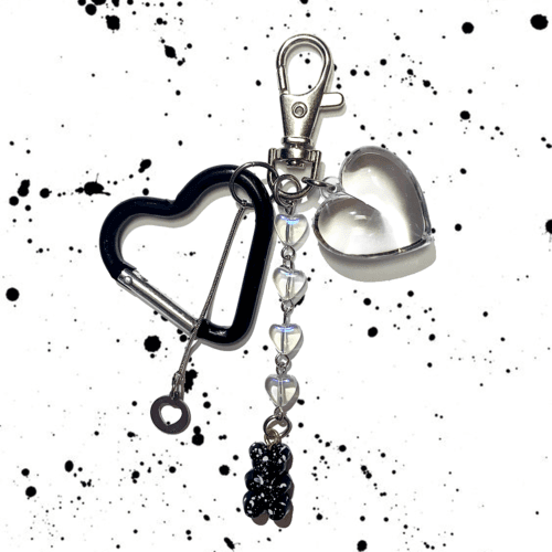 Ink marble bear keychain (2color)